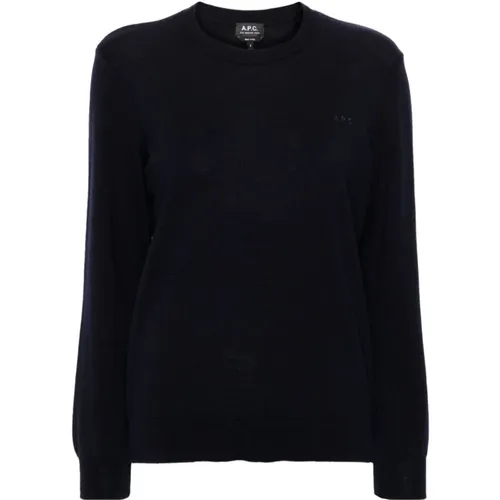 Wool Sweater with Embroidered Logo , female, Sizes: M - A.p.c. - Modalova