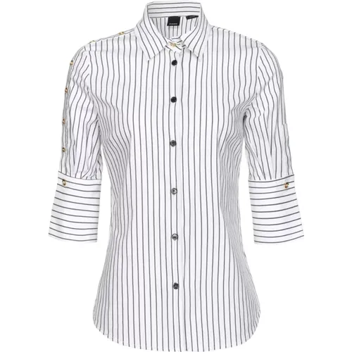 Black Striped Shirt , female, Sizes: XS, L, XL - pinko - Modalova