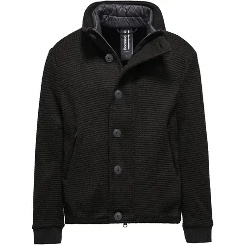 Buttoned Boiled Wool Short Coat , male, Sizes: L, S, M - BomBoogie - Modalova