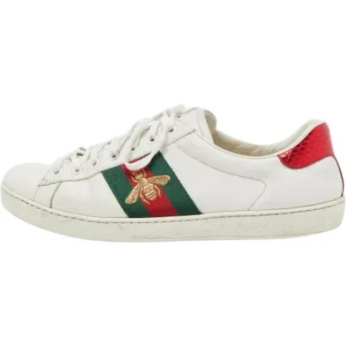 Pre-owned Leather sneakers , female, Sizes: 10 UK - Gucci Vintage - Modalova