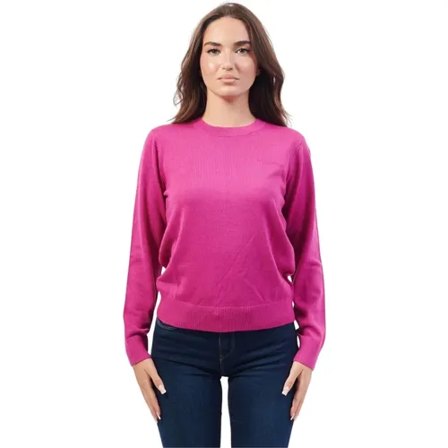 Fuchsia Pullover Feinstrick Elastisch , Damen, Größe: L - Armani Exchange - Modalova