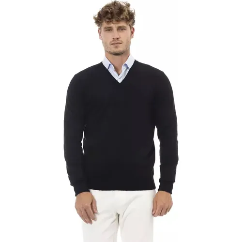 Wool V-Neck Sweater , male, Sizes: 3XL, 2XL - Alpha Studio - Modalova