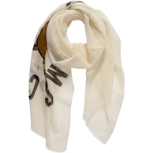 Silk Scarf, Iconic Logo Design , female, Sizes: ONE SIZE - Moschino - Modalova