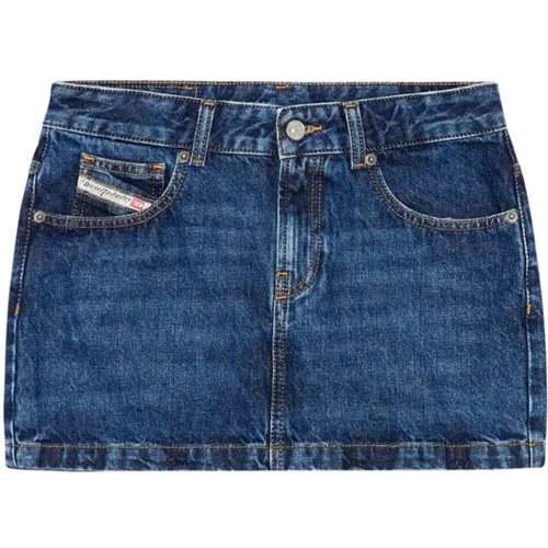 Denim Skirt with Iconic Pocket , female, Sizes: W25, W26 - Diesel - Modalova