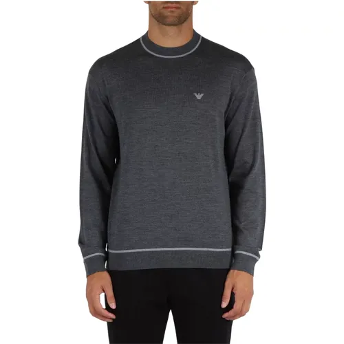 Woll-Crewneck-Pullover , Herren, Größe: M - Emporio Armani - Modalova