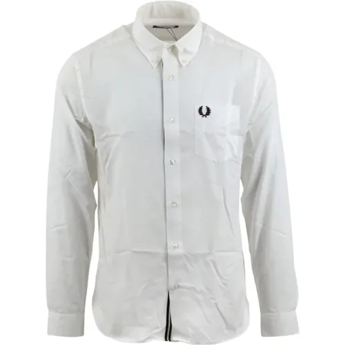 Men`s Pure Cotton Button Down Shirt , male, Sizes: XL, M, L - Fred Perry - Modalova