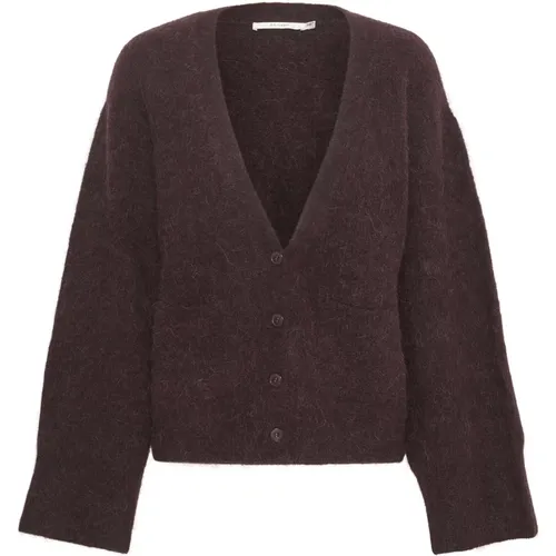 Plum Melange Button Cardigan , female, Sizes: S, XS, M - Gestuz - Modalova