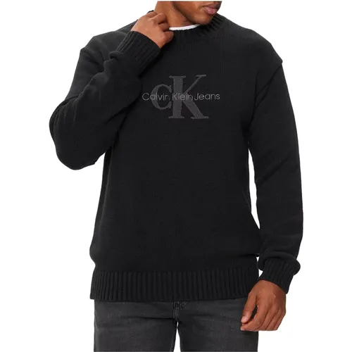 Chenille Baumwolle Herren Pullover , Herren, Größe: M - Calvin Klein Jeans - Modalova