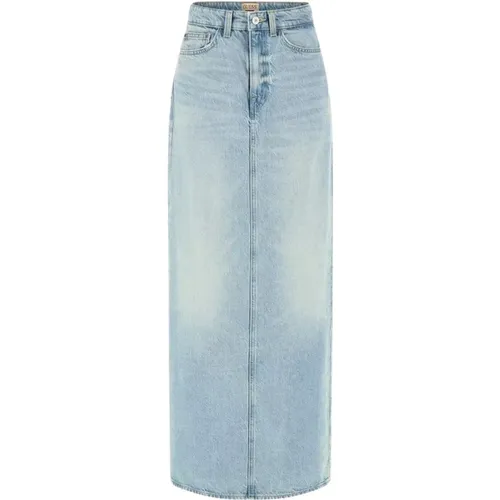 Back Split Jeans Skirt , female, Sizes: W29, W26, W30, W28, W27 - Guess - Modalova