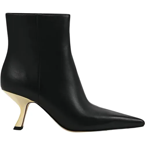 Elegante Schwarze Stiefeletten mit Goldabsatz , Damen, Größe: 38 EU - Michael Kors - Modalova