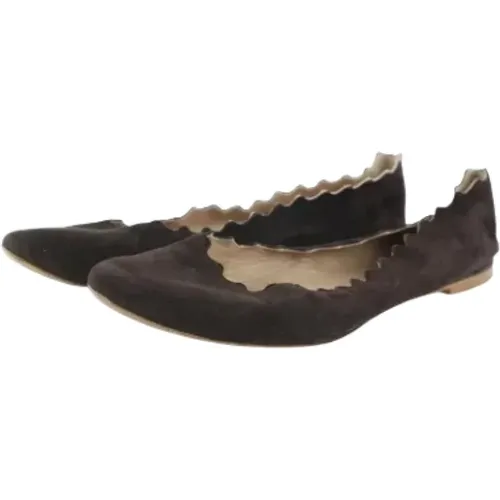 Pre-owned Suede flats , female, Sizes: 3 1/2 UK - Chloé Pre-owned - Modalova