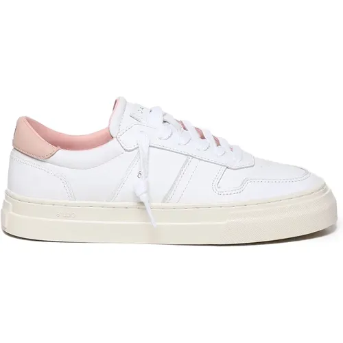 Weiße Rosa Leder Sneakers Italien Hergestellt , Damen, Größe: 36 EU - D.A.T.E. - Modalova