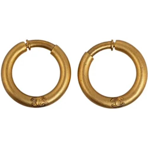 Pre-owned Gold earrings , female, Sizes: ONE SIZE - Chanel Vintage - Modalova