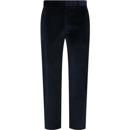 Navy Velvet Cotton Wool Blend Pants , male, Sizes: W30 - PS By Paul Smith - Modalova