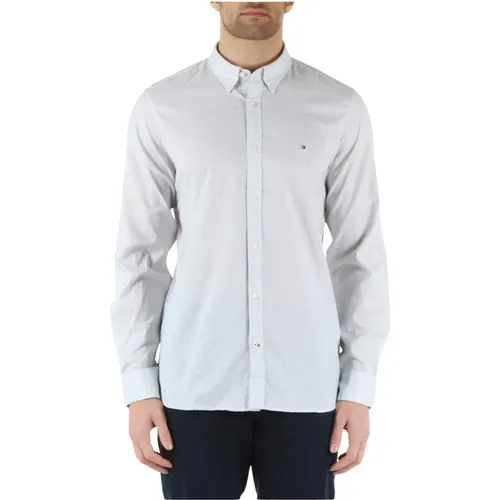 Slim Fit Cotton Shirt with Button-Down Collar , male, Sizes: M, XL, 2XL, L - Tommy Hilfiger - Modalova