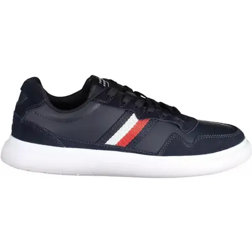 Blaue Sportsneaker mit Kontrastdetails , Herren, Größe: 42 EU - Tommy Hilfiger - Modalova