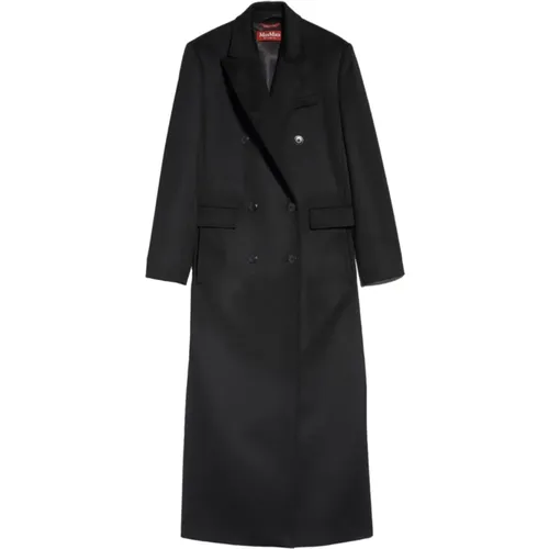 Long Double-Breasted Wool Coat , female, Sizes: 4XS - Max Mara Studio - Modalova