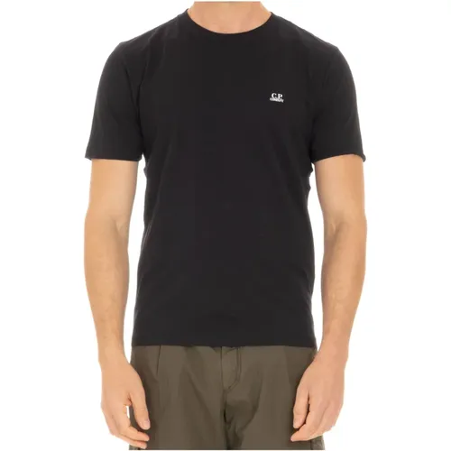 Schwarzes Logo-T-Shirt aus weicher Baumwolle , Herren, Größe: XL - C.P. Company - Modalova