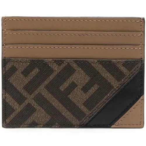 Black Wallet with Print , male, Sizes: ONE SIZE - Fendi - Modalova