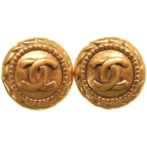 Gold Metal Chanel Earrings , female, Sizes: ONE SIZE - Chanel Vintage - Modalova