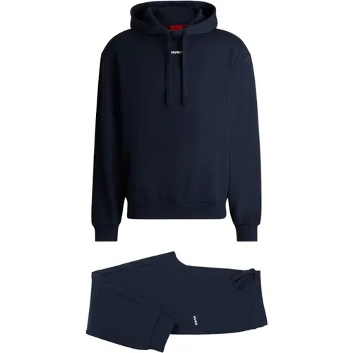 Sporty Hooded Terry Jumpsuit , male, Sizes: M - Hugo Boss - Modalova