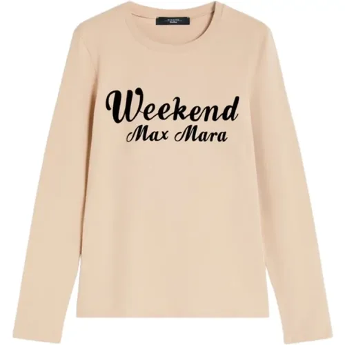 Langarm Logo Print T-shirt , Damen, Größe: L - Max Mara Weekend - Modalova