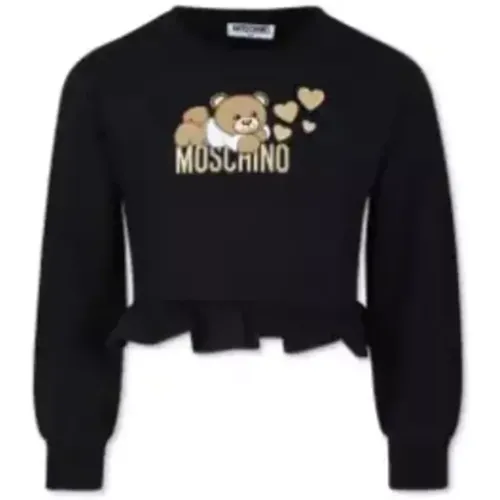 Kinder Schwarzer Rundhalsausschnitt Pullover - Moschino - Modalova