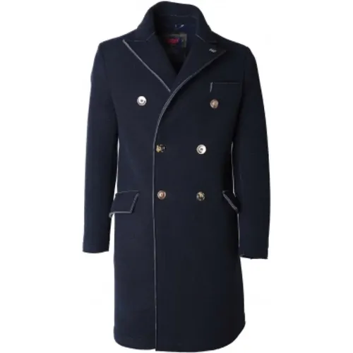 Double-Breasted Coat with Vivid Trimmed Pockets , male, Sizes: XL - BOB - Modalova