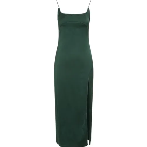 Grünes Midi-Kleid mit Seitenschlitz - Jacquemus - Modalova