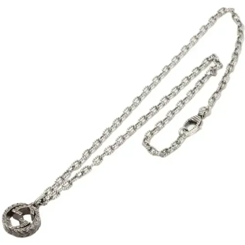 Pre-owned Silver necklaces , female, Sizes: ONE SIZE - Gucci Vintage - Modalova