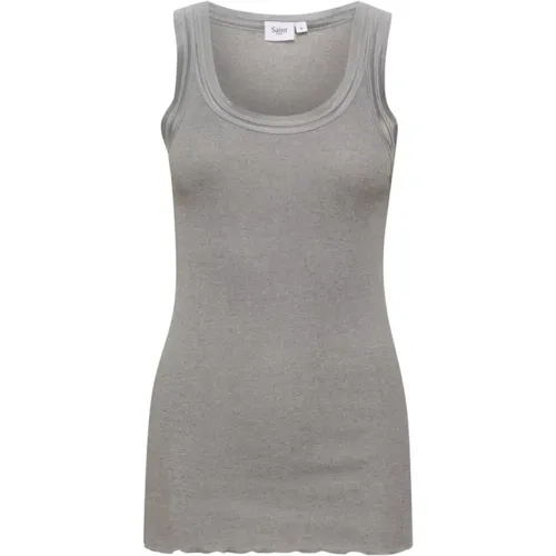 MayaSZ Tank Top Mist Grey Melange , female, Sizes: XL, L, 2XL, XS - Saint Tropez - Modalova