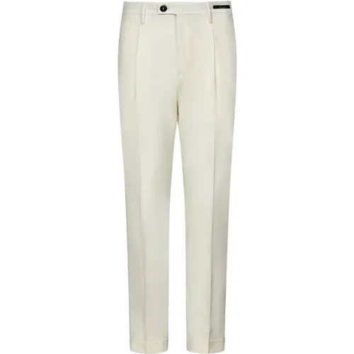 White Wool Blend Tailored Trousers , male, Sizes: W32, W33, W36, W40, W38, W35, W34, W31 - Michael Coal - Modalova