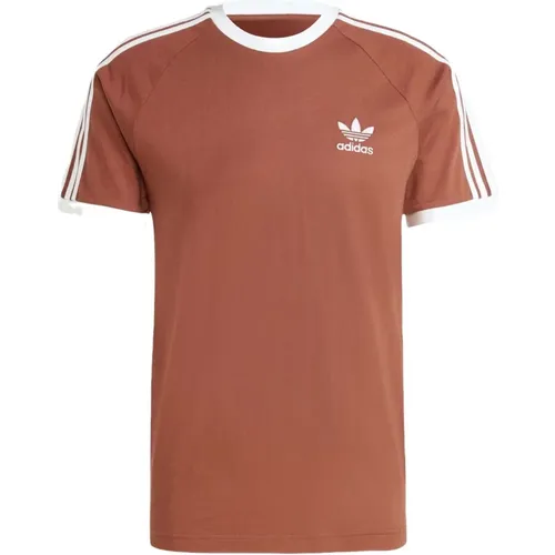 Streifen T-Shirt , Herren, Größe: L - Adidas - Modalova