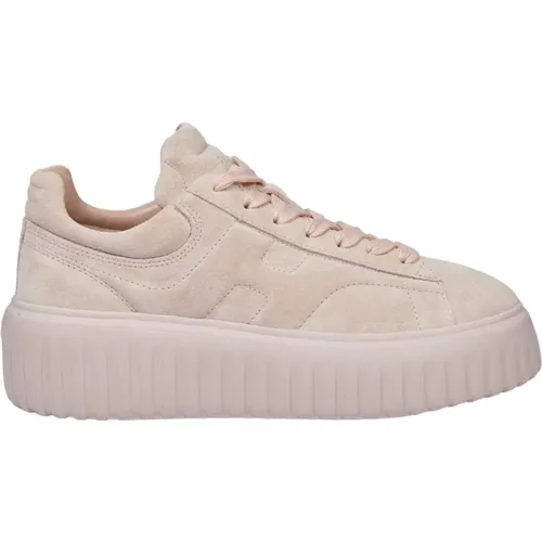 Rosa Sneakers mit geprägtem Seiten-H - Hogan - Modalova