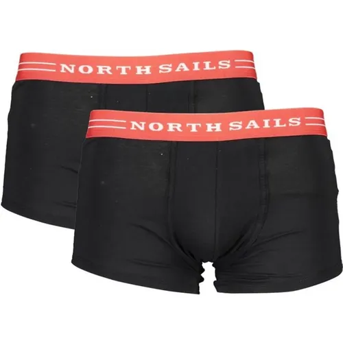 Schwarze Baumwoll-Boxershorts Bi-Pack , Herren, Größe: S - North Sails - Modalova