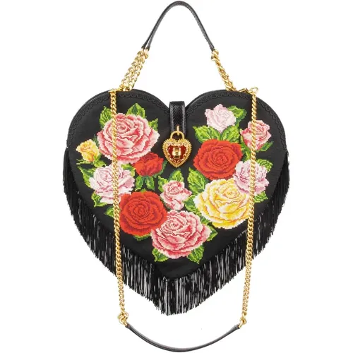 Heart Crochet Bag , female, Sizes: ONE SIZE - Dolce & Gabbana - Modalova