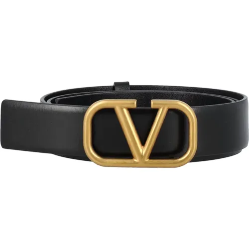 VLogo Signature Leather Belt , male, Sizes: 100 CM, 105 CM - Valentino Garavani - Modalova