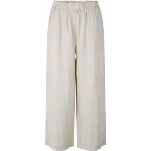 Natural Linen Wide Trousers , female, Sizes: M, XL, L, S - Masai - Modalova