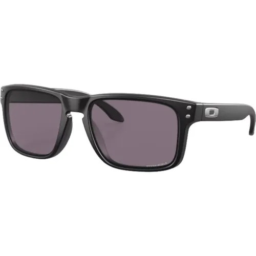 Matt Schwarz Sonnenbrille Prizm Grau , Herren, Größe: 55 MM - Oakley - Modalova