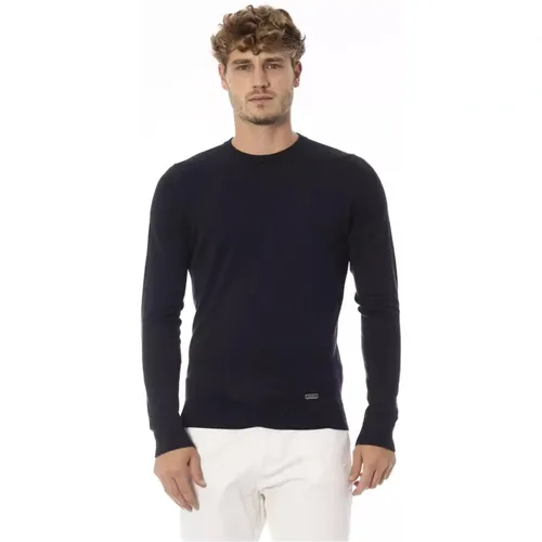 Blauer Crew Neck Modal Pullover , Herren, Größe: XL - Baldinini - Modalova