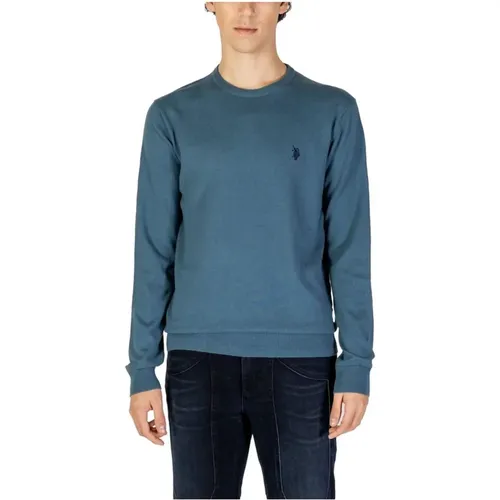 Blaue Kaschmir-Strickpullover , Herren, Größe: S - U.S. Polo Assn. - Modalova