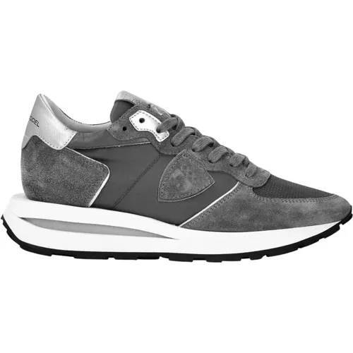 Tropez Haute Low Mondial Anthracite Sneakers , male, Sizes: 10 UK, 8 UK, 7 UK, 12 UK, 11 UK - Philippe Model - Modalova