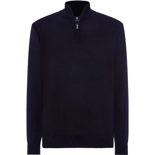 Merinowolle Half Zip 12 Gg,Merinowolle Halbzip 12 Gg - Boggi Milano - Modalova