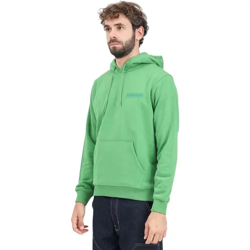 Grüner Kapuzenpullover Antarctic Research , Herren, Größe: M - Napapijri - Modalova