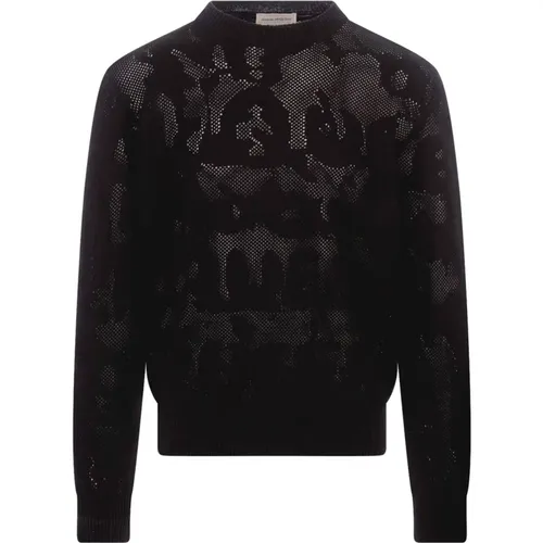 Crew-Neck Sweater with Graffiti Pattern , male, Sizes: M, S, L - alexander mcqueen - Modalova