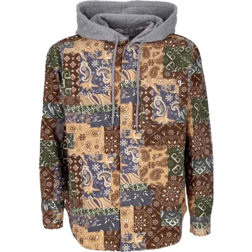 Patchwork Cord Hooded Jacket , Damen, Größe: S - HUF - Modalova