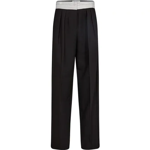 Schicke Schwarze Hose mit elastischem Bund und Seitentaschen - Co'Couture - Modalova