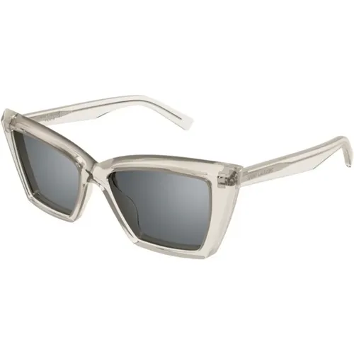 Silber Sonnenbrille , Damen, Größe: 54 MM - Saint Laurent - Modalova