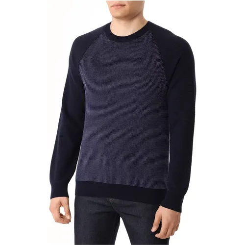 Blauer Rundhalsausschnitt Strickpullover - Dairon - Boss - Modalova