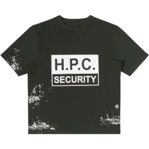 Sicherheitslogo-Druck Baumwoll-T-Shirt , Herren, Größe: S - Heron Preston - Modalova
